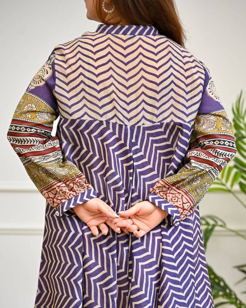 Floral printed pure cotton round neck co-ord set