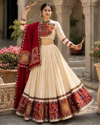 vanilla gamthi mirror work lehenga choli- free size 2