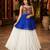 royal-blue rayon cotton navratri kediya lehenga set- free size