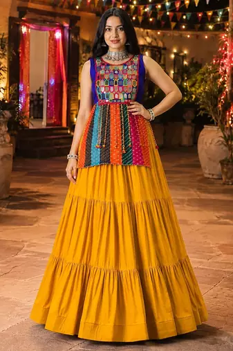 mirror work chaniya choli for navratri festival- free size