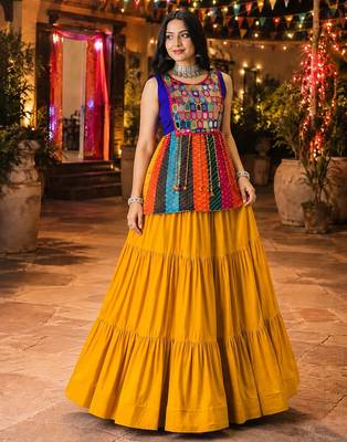 mirror work chaniya choli for navratri festival- free size 3