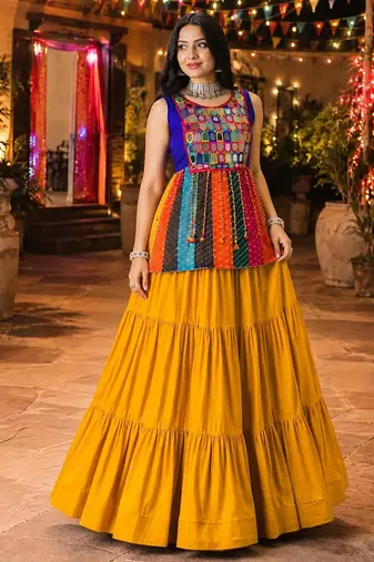 mirror work chaniya choli for navratri festival- free size