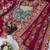 Rani Pink Color Embroidery Coding,Thread Dual Sequence Work And Real Mirror Work And Wedding Wear Saree