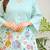 Floral embroidered pure cotton v neck co-ord set