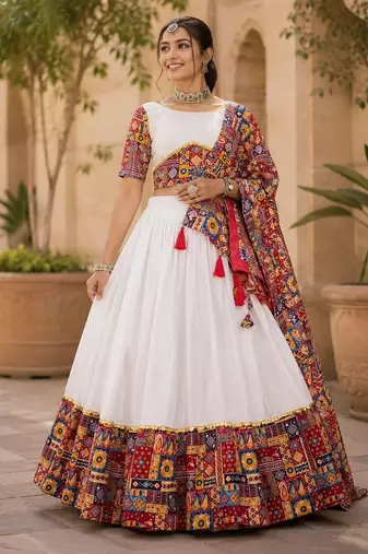 red full set stitched chaniya choli patch work- free size