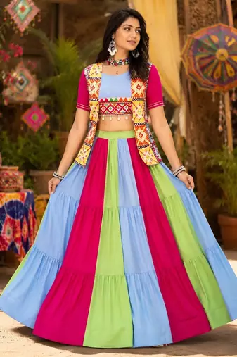 navratri lehenga jacket set- free size