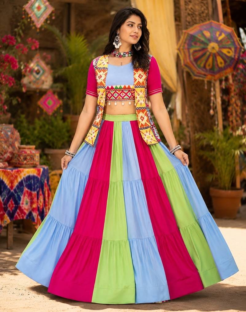 navratri lehenga jacket set- free size