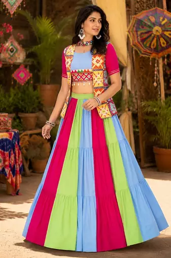navratri lehenga jacket set- free size