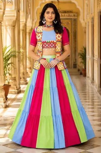 navratri lehenga jacket set- free size