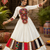 navratri collection off-white flared lehenga-long sleeve mirror-work blouse 2-piece set- free size