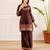Floral embroidered pure cotton round neck co-ord set