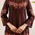 Floral embroidered pure cotton round neck co-ord set