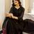 Floral embroidered pure cotton round neck kurta trouser & dupatta set
