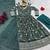 Designer green star georgette thread & sequins embroidered anarkali suit with pants & dupatta