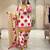 Floral printed pure cotton v neck kurta trouser & dupatta set