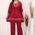 Floral embroidered pure cotton v neck co-ord set