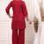 Floral embroidered pure cotton v neck co-ord set