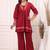 Floral embroidered pure cotton v neck co-ord set