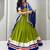 Parrot Green Embroidery sequin ribbin and lampi lace Work Cotton Lehenga Choli Set