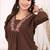 Floral embroidered pure cotton v neck co-ord set