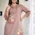 Floral embroidered pure cotton round neck co-ord set