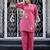 Floral embroidered pure cotton round neck co-ord set
