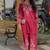 Floral embroidered pure cotton round neck co-ord set