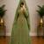 Olive Green Gold Embroidered Kaftan Dress