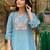 Floral embroidered pure cotton v neck co-ord set