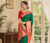 green color rich contrast weaving pallu and border kanchi weaving buttis on border silk blend saree