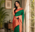 green color rich contrast weaving pallu and border kanchi weaving buttis on border silk blend saree