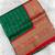 green color rich contrast weaving pallu and border kanchi weaving buttis on border silk blend saree