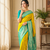 mustard yellow color rich contrast weaving pallu and border kanchi weaving buttis on border silk blend saree