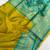 mustard yellow color rich contrast weaving pallu and border kanchi weaving buttis on border silk blend saree