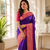 purple color rich contrast weaving pallu and border kanchi weaving buttis on border silk blend saree