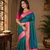 sea green color rich contrast weaving pallu and border kanchi weaving buttis on border silk blend saree