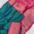 sea green color rich contrast weaving pallu and border kanchi weaving buttis on border silk blend saree