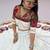 White Ribinprint And Lace work Cotton Lehenga Choli Set