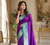 violet color rich contrast weaving pallu and border kanchi weaving buttis on border silk blend saree