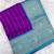 violet color rich contrast weaving pallu and border kanchi weaving buttis on border silk blend saree