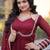 Maroon silk blend readymade anarkali suit with mirror work