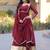 Maroon silk blend readymade anarkali suit with mirror work