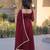 Maroon silk blend readymade anarkali suit with mirror work