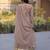 Beige silk blend readymade anarkali suit with mirror work