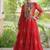 Orange georgette readymade navratri anarkali with bandhani & kutchi patchework