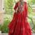 Orange georgette readymade navratri anarkali with bandhani & kutchi patchework