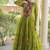 Olive georgette readymade navratri anarkali with bandhani & kutchi patchework