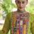 Olive georgette readymade navratri anarkali with bandhani & kutchi patchework