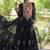 Black georgette readymade navratri anarkali with bandhani & kutchi patchework
