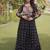 Black georgette readymade navratri anarkali with bandhani & kutchi patchework